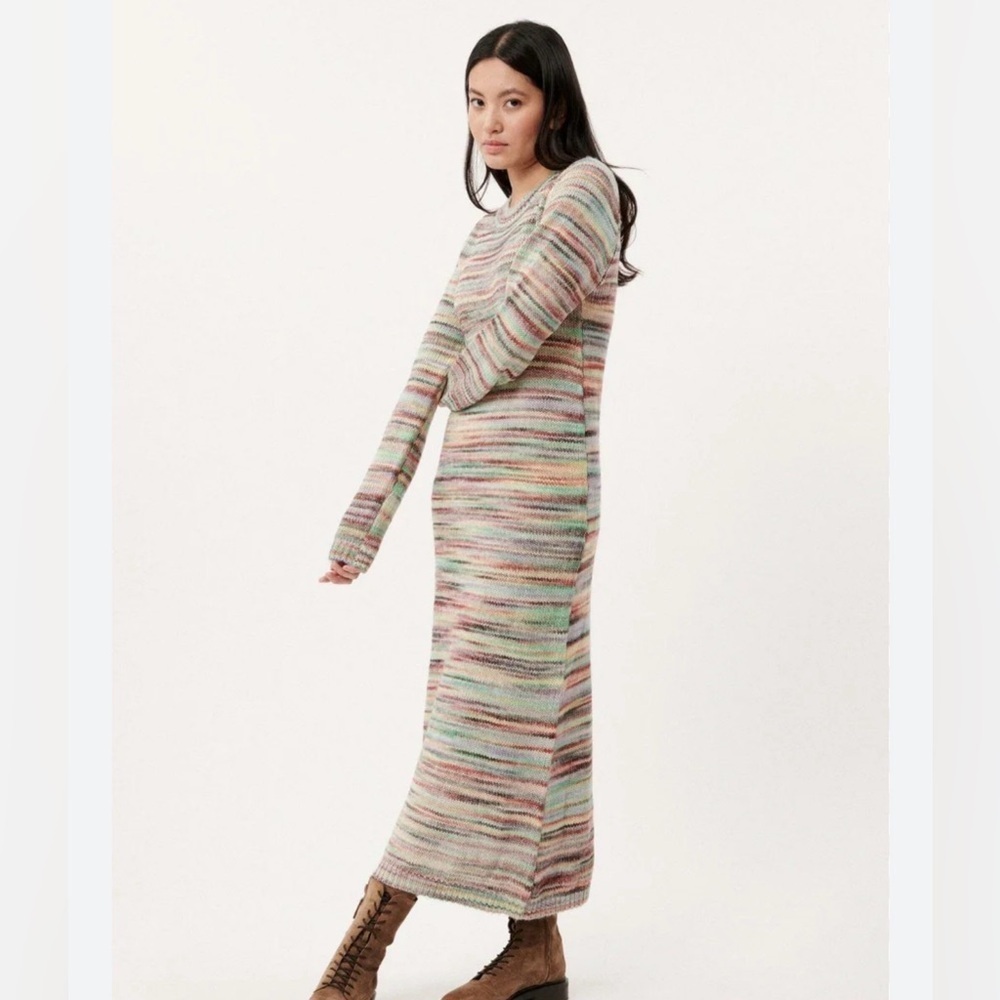 FRNCH Multicolor Striped Knit Dress Large